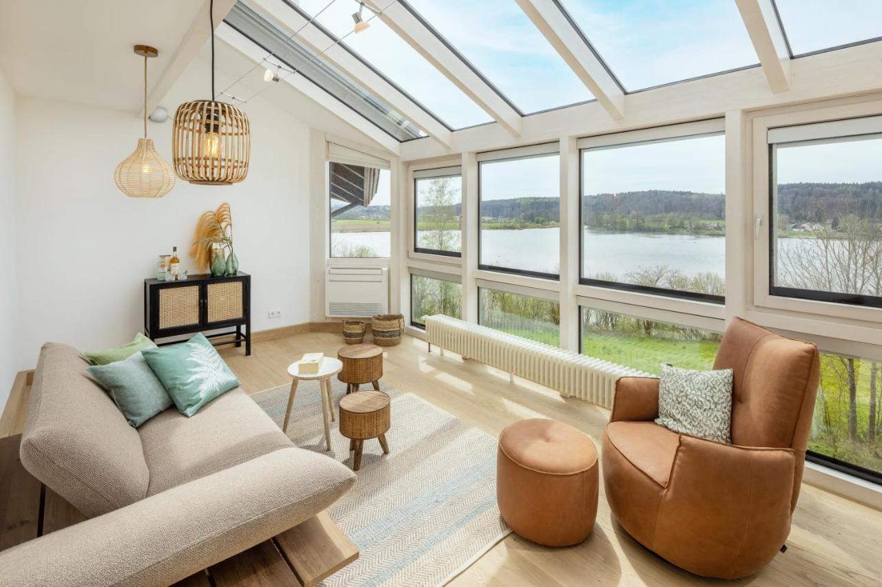 Stille X Weite - Hochwertige Wohnung Mit See-Panorama Kronburg Exterior foto